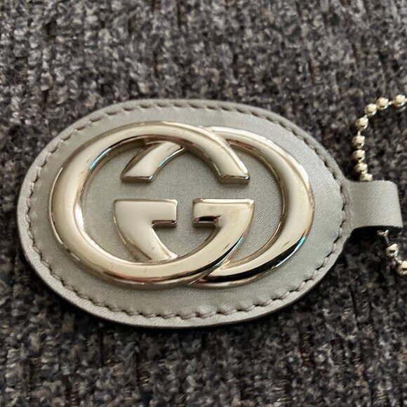 MONOGRAM Large SUKEY GUCCI Tote Gold Leather Trim & GG Gold Charm - Picture 15 of 16